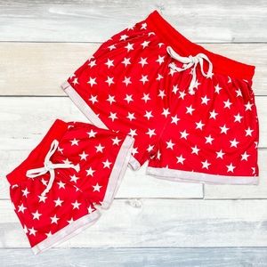 One Pair- New Red Shorts, White Stars